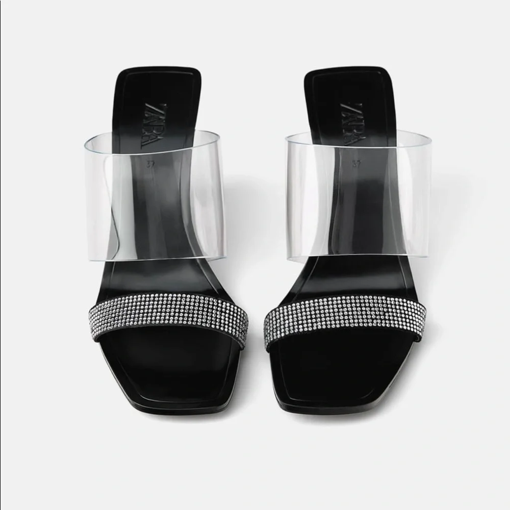 ZARA Jeweled Vinyl Wedges